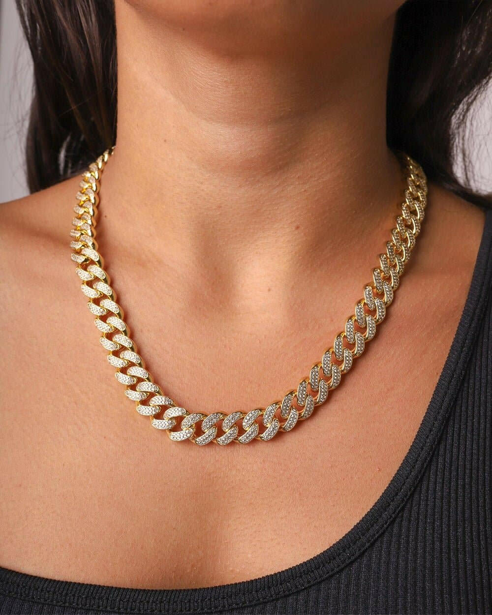 ICED CUBANA CHAIN. - 12MM 18K GOLD Chains Evarlox   