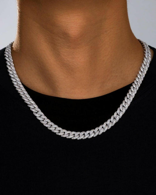 ICED CUBANA CHAIN. - 8MM WHITE GOLD Chains Evarlox   