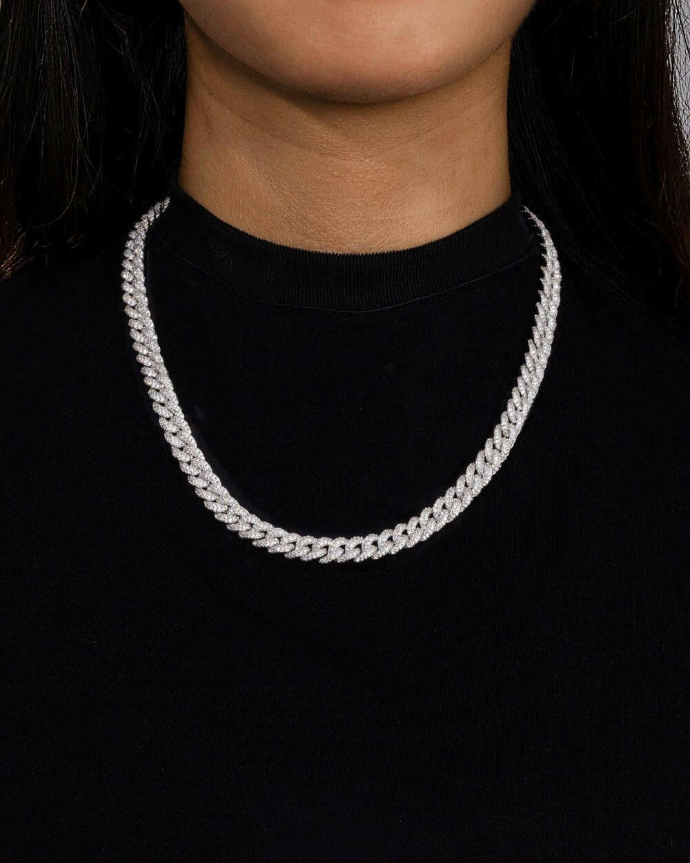 ICED CUBANA CHAIN. - 8MM WHITE GOLD Chains Evarlox   