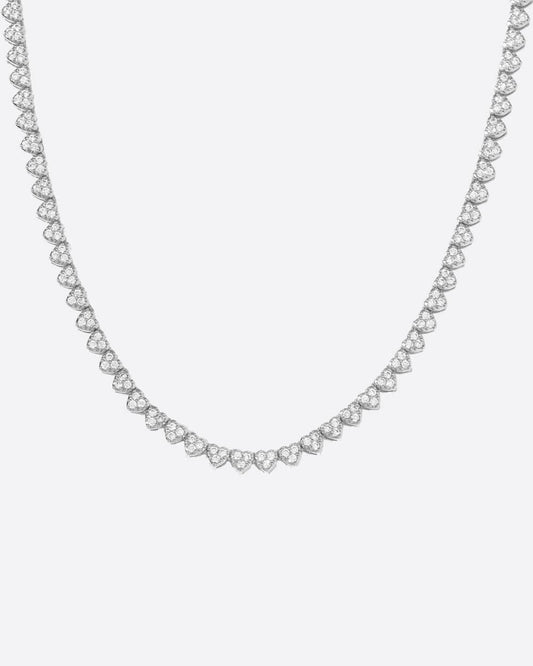 ICED HEARTS CHAIN. - WHITE GOLD Chains Evarlox   