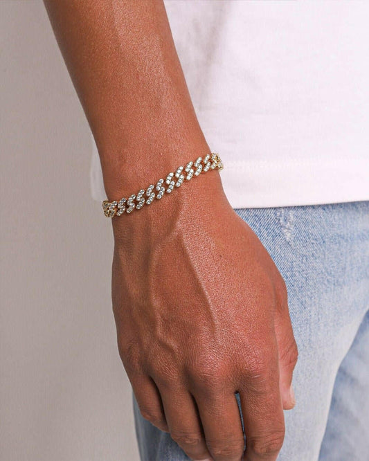 ICY CUBANA BRACELET. - 18K GOLD Bracelets Evarlox   