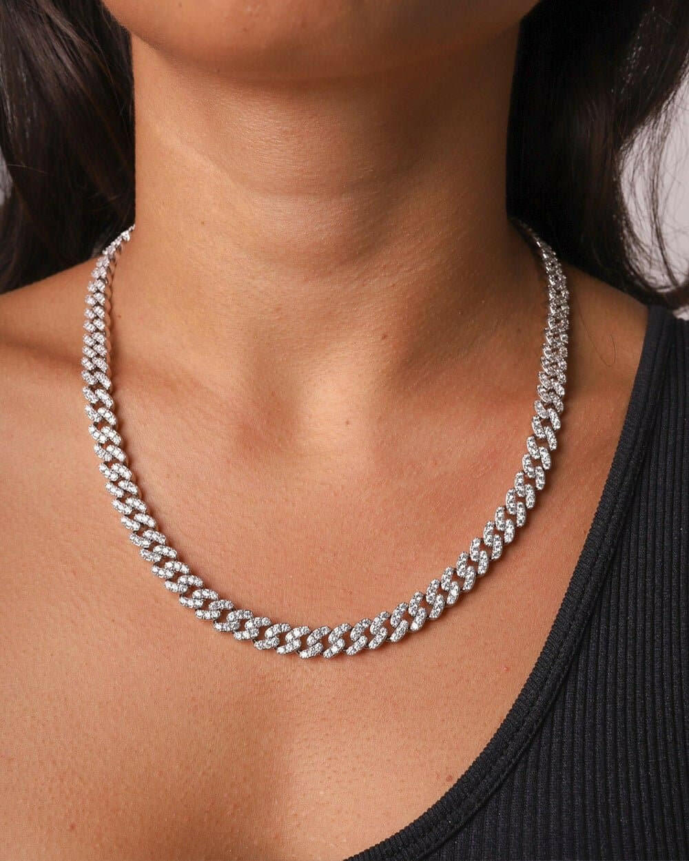 ICY CUBANA CHAIN. - 8MM WHITE GOLD Chains Evarlox   