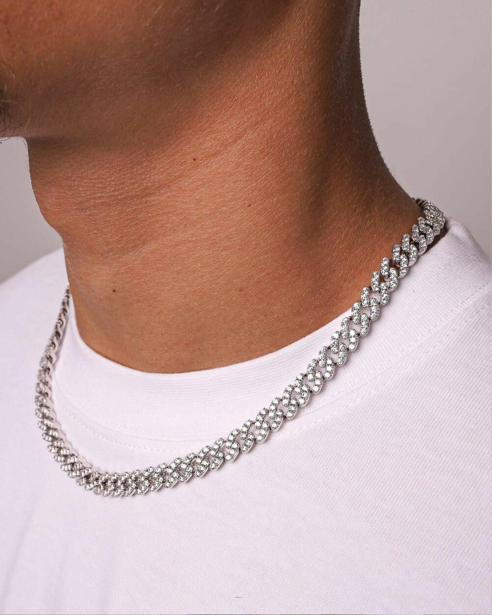 ICY CUBANA CHAIN. - 8MM WHITE GOLD Chains Evarlox   