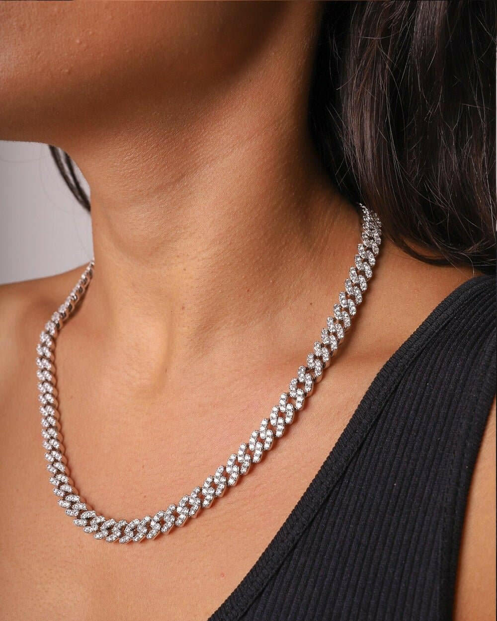 ICY CUBANA CHAIN. - 8MM WHITE GOLD Chains Evarlox   