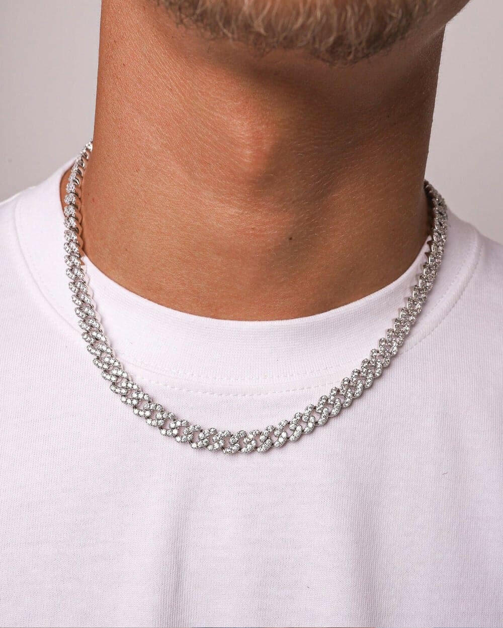 ICY CUBANA CHAIN. - 8MM WHITE GOLD Chains Evarlox   