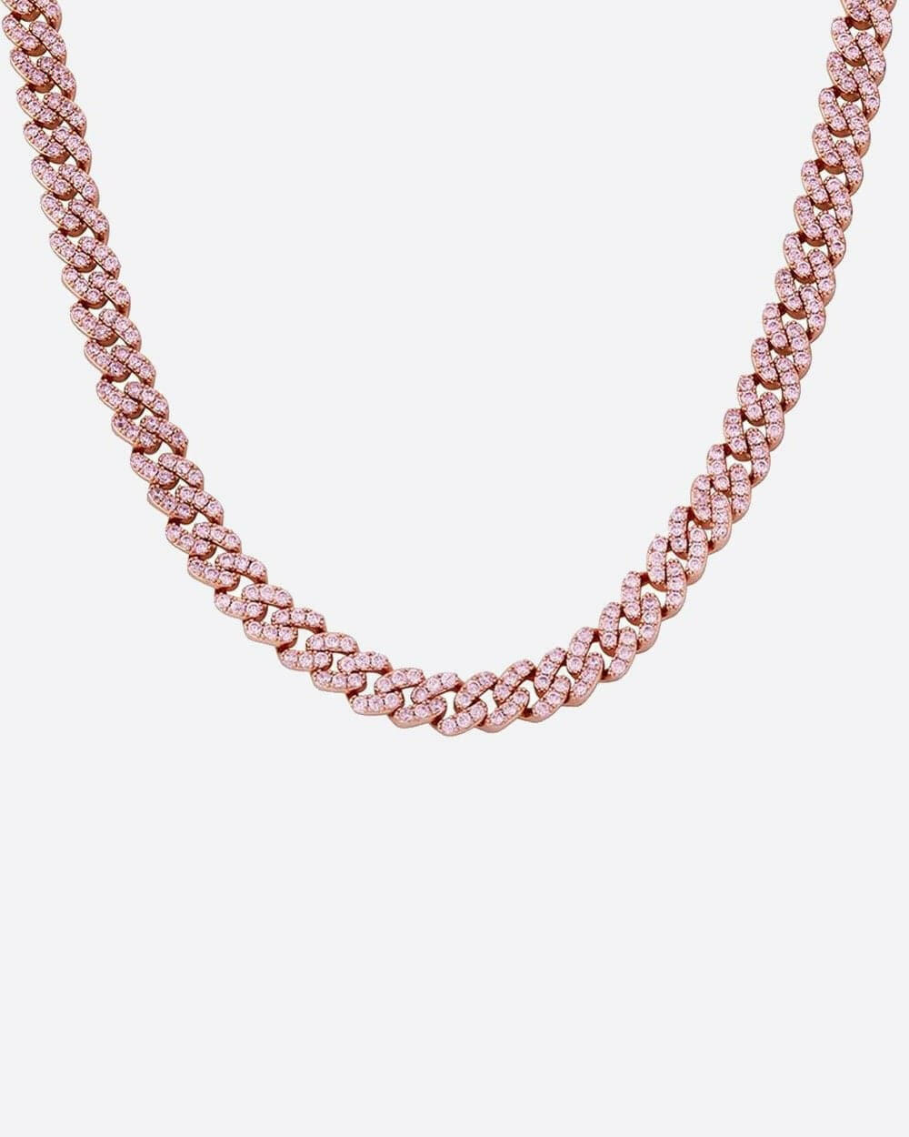 PINK CUBANA CHAIN. - 8MM ROSE GOLD Chains Evarlox   