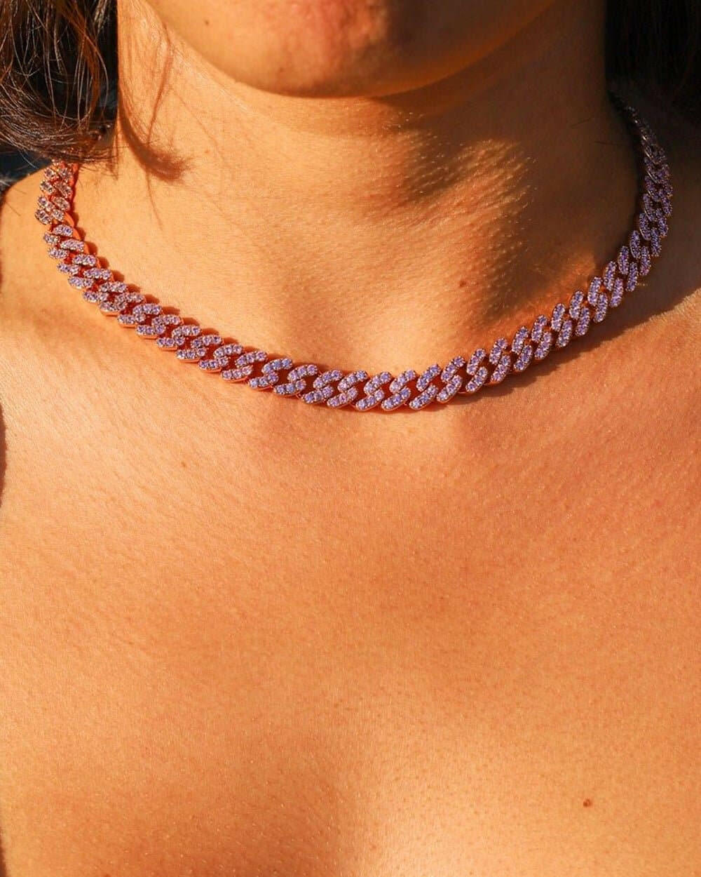 PINK CUBANA CHAIN. - 8MM ROSE GOLD Chains Evarlox   