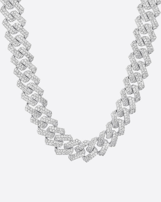 PRONG CHAIN. - 13MM WHITE GOLD Chains Evarlox   