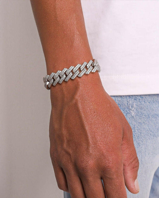 PRONG BRACELET. - 13MM WHITE GOLD Bracelets Evarlox   