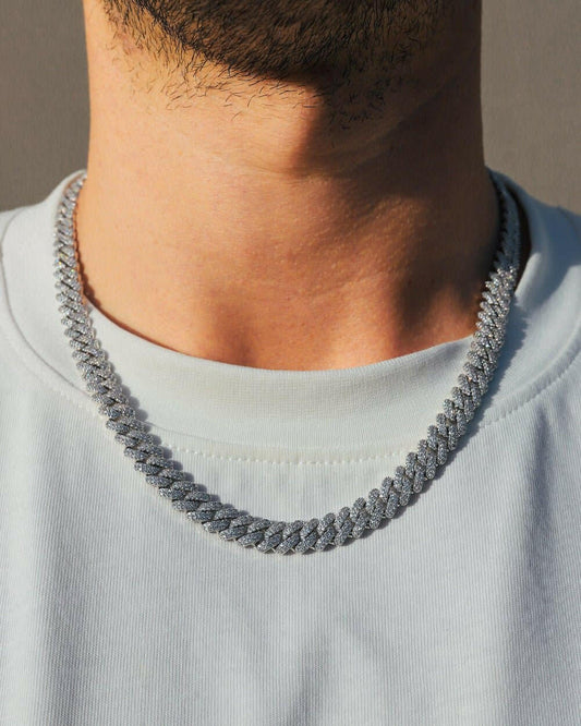 PRONG CHAIN. - 9MM WHITE GOLD Chains Evarlox   