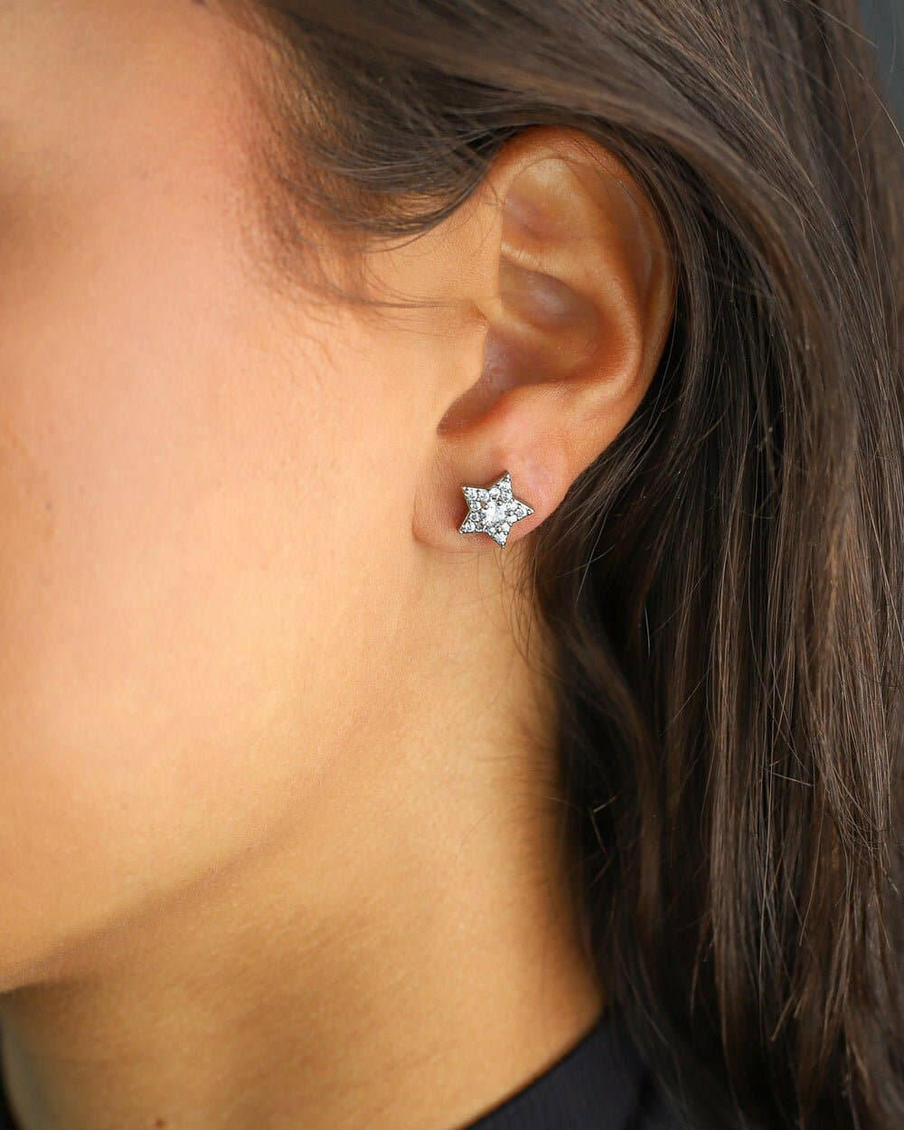 STAR STUDS. - WHITE GOLD Earrings Evarlox   