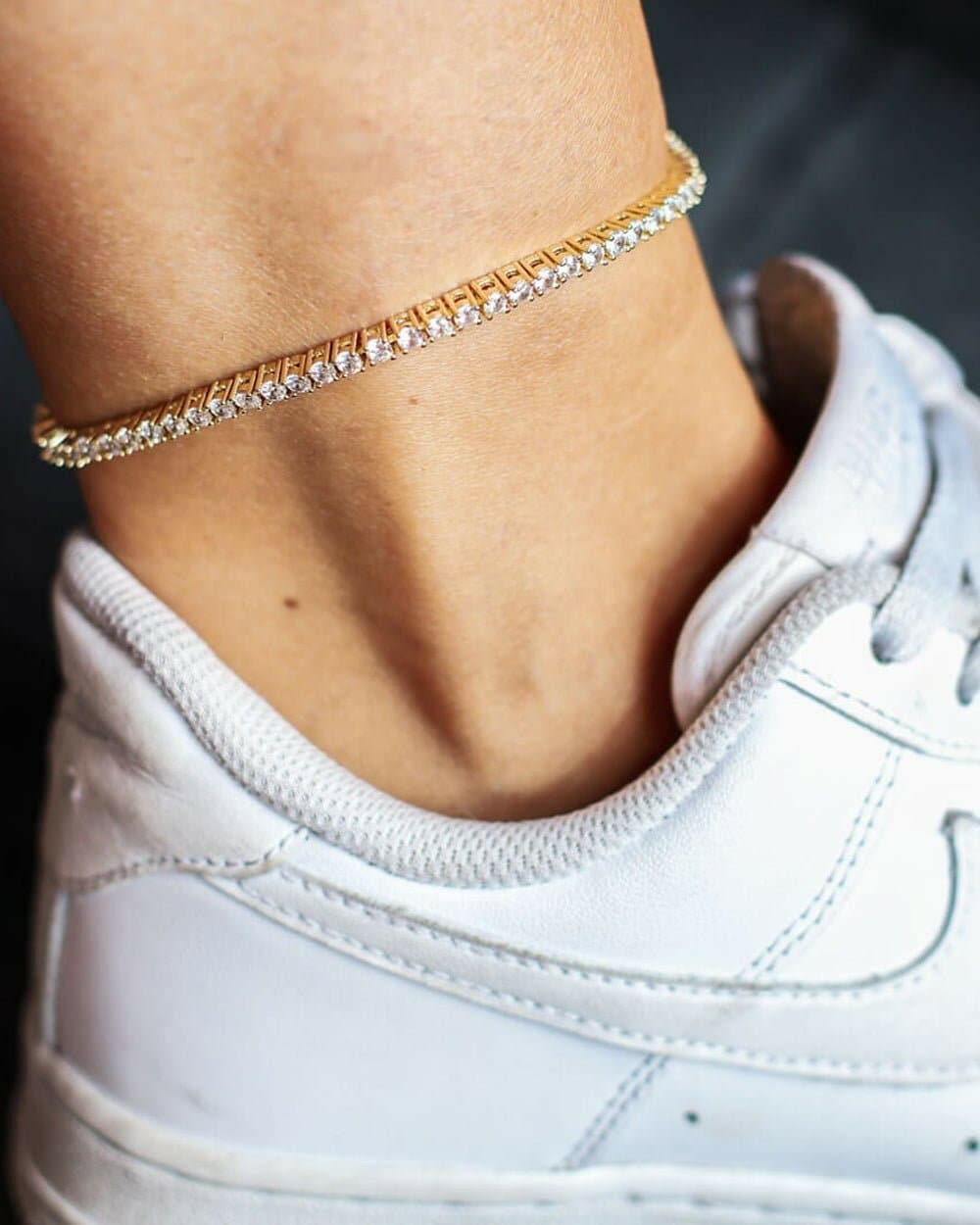 TENNIS ANKLET. - 3MM 14K GOLD Anklet Evarlox   