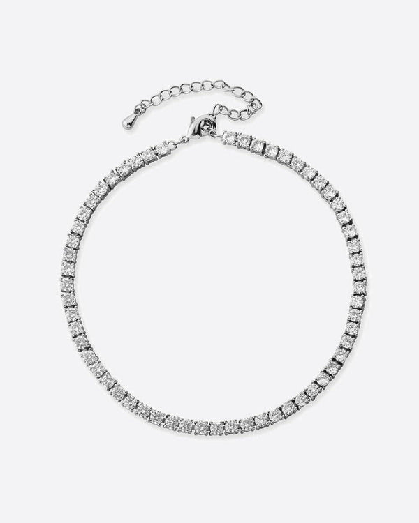 TENNIS ANKLET. - 3MM WHITE GOLD Anklet Evarlox   