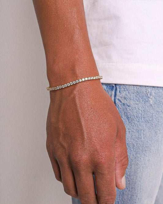 TENNISBOY BRACELET. - 3MM 18K GOLD Bracelets Evarlox   