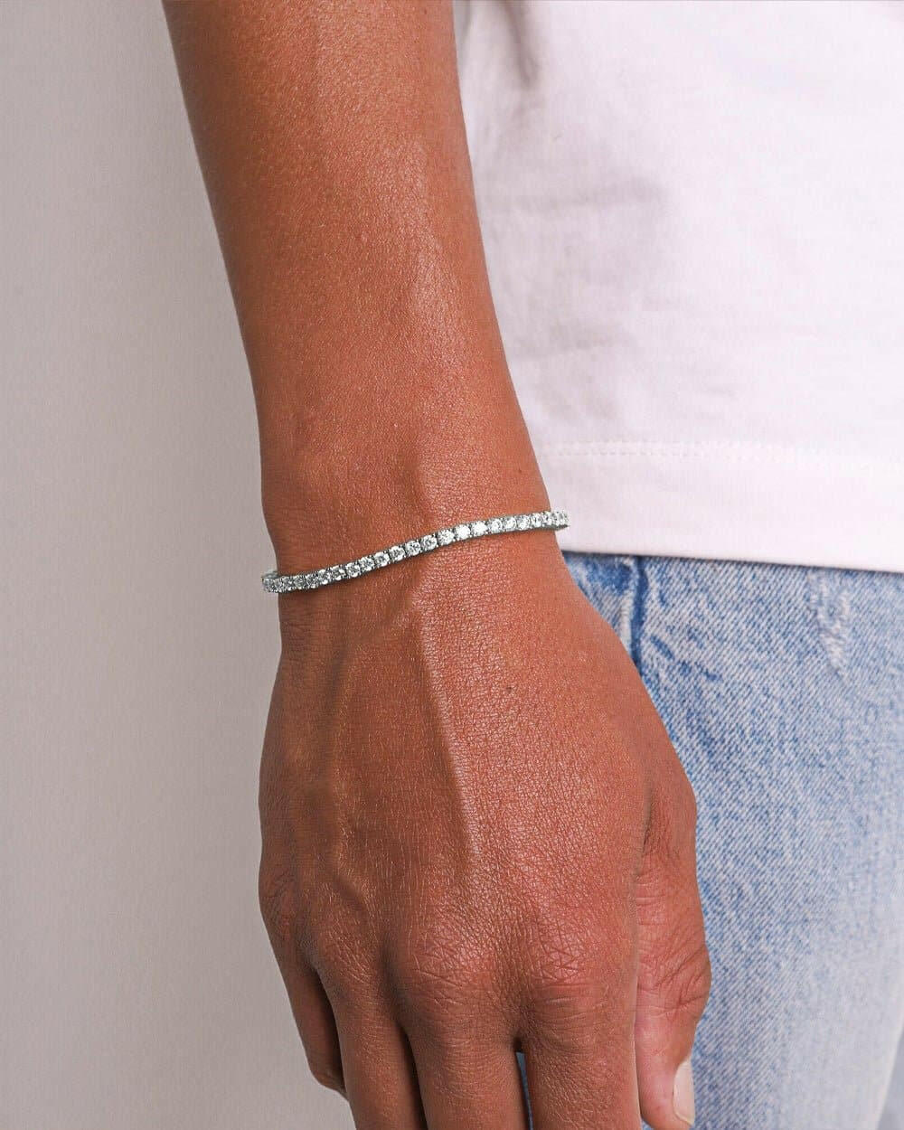 TENNISBOY BRACELET. - 3MM WHITE GOLD Bracelets Evarlox   