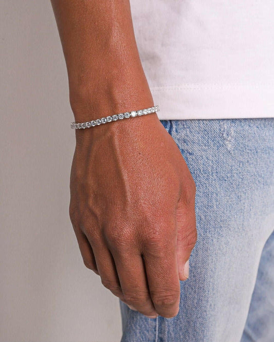 TENNISBOY BRACELET. - 4MM WHITE GOLD Bracelets Evarlox   