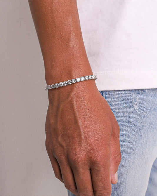 TENNISBOY BRACELET. - 5MM WHITE GOLD Bracelets Evarlox   